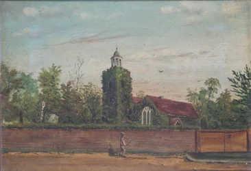 Église de Teddington, Middlesex, vers 1900 (huile sur toile)