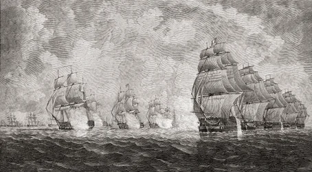La bataille de Pulo Aura, 1804, tirée de 