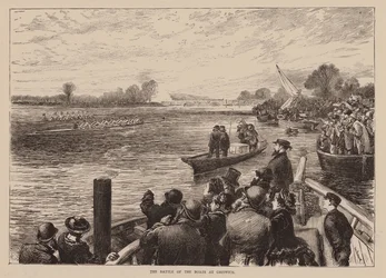 La bataille des bateaux à Chiswick (gravure)