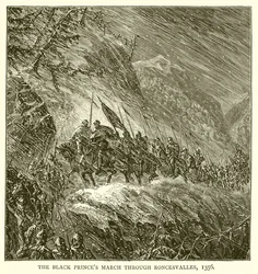 La marche du Prince Noir à travers Roncesvalles, 1356