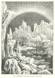 Le "Dorothea" et le "Trent" dans les glaces (gravure)