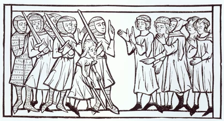 Les Envoyés du Soudan, illustration de Science et Littérature au Moyen Âge et à la Renaissance, écrit et gravé par Paul Lacroix, 1878