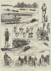 La course internationale de bateaux de Putney à Mortlake (gravure)