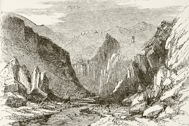 La passe de Khyber, tirée de «The National and Domestic History of England» de William Hickman Smith Aubrey (1858-1916), publié à Londres, vers 1890