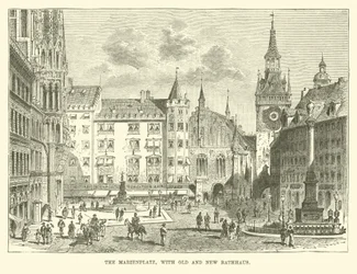 La Marienplatz, avec l