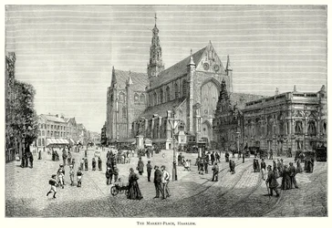 La place du marché, Haarlem (gravure)