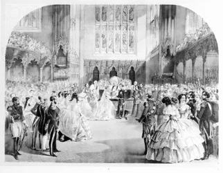 Le Mariage de Victoria, la Princesse Royale (1840-1901) et le Prince Héritier Frédéric Guillaume de Prusse (1831-88) à la Chapelle Royale, St. James, 25 janvier 1858