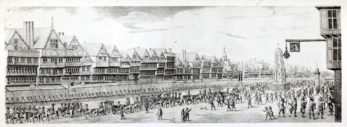 La procession de Marie de Médicis le long de Cheapside, 1638, publiée par William Herbert (1771-1851) et Robert Wilkinson (fl.1785-1825) 1809