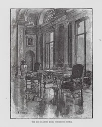 The Red Drawing Room, Dorchester House (lithographie)
