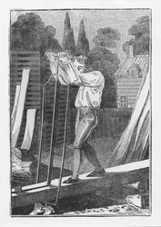 Le scieur, extrait de The Young Tradesman or Book of English Trades, 1839