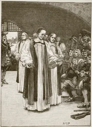 Les sept évêques entrant dans la Tour (illustration de Cassells Illustrated History of England)