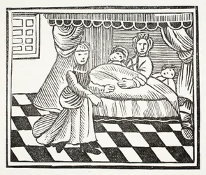 La signification des rêves, illustration de Chap-books du XVIIIe siècle par John Ashton, pub. 1882