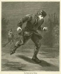 Le patineur et les loups (gravure)