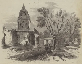 Le temple de Ram Swamee, un poste avancé du camp britannique devant Delhi (gravure)
