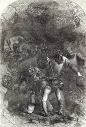 Les Troupes de Lord Montacute dans le Passage Souterrain, illustration de 