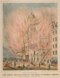 La terrible destruction de la Bourse Royale de Londres par le feu dans la nuit du 10 janvier 1838