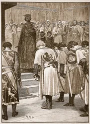 Les barons soumettant leurs demandes à Henri, illustration de Cassells Illustrated History of England