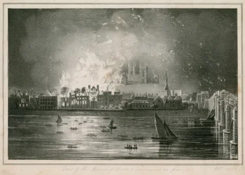 La destruction par le feu des Chambres du Parlement le 16 octobre 1834