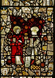 La fenêtre est représentant Sainte Catherine avec le Christ