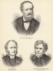 Feu Révérend Mark Pattison, Dr Rickersteth, feu Évêque de Ripon, le Très Révérend... (gravure)