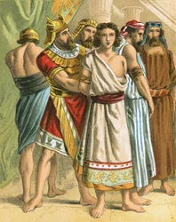 Les hommes puissants liant Shadrach, Meshach et Abed-Nego