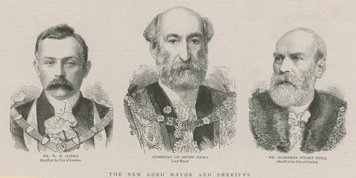 Le nouveau Lord Maire et les Shérifs: Alderman Sir Henry Isaacs, Lord Maire