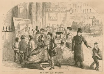 La nouvelle coupe - soirée; vêtements et costumes portés au Théâtre Victoria, Londres