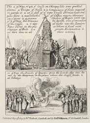 La destruction de la croix de Cheapside par les iconoclastes et les puritains, et le brûlage du Livre des Sports au même endroit le dimanche suivant en mai 1643, 1809