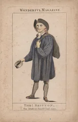 Thomas Britton: Le Petit Charbonnier Musical, illustration du Wonderful Magazine, vers 1764 (gravure coloriée à la main)