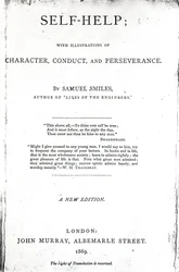 Page de titre de Self-Help; avec Illustrations de Caractère, Conduite et Persévérance par Samuel Smiles, publié en 1869
