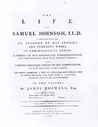 Page de titre, de La Vie de Samuel Johnson par James Boswell (1740-1795)