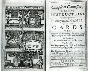Page de titre de la cinquième édition de The Compleat Gamester, attribuée à Charles Cotton (1630-87), pub. 1725