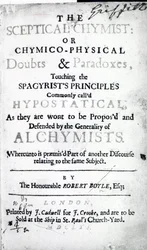 Page de titre de The Sceptical Chymist par Robert Boyle, 1661