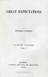 Page de titre de Great Expectations de Charles Dickens, première édition, 1861