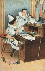 Deux clowns dans un bureau