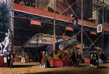 Vue du transept de la section indienne de la Grande Exposition de 1851, de 