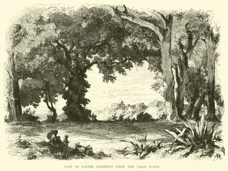 Vue de Castel Gandolfo depuis la Villa Doria