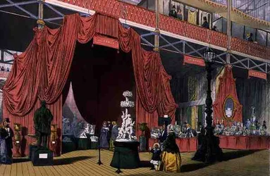 Vue des sculptures dans la section Autriche de la Grande Exposition de 1851, de 