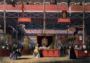 Vue des sections Espagne et Portugal de la Grande Exposition de 1851, de Dickinson