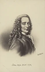 Voltaire (1694-1778), écrivain, philosophe et dramaturge français (litho)