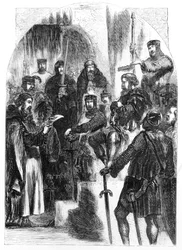 Wallace couronné de laurier dans le Westminster Hall