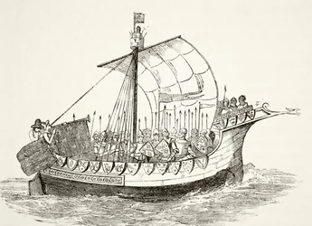 Navire de guerre au XVe siècle, tiré de 