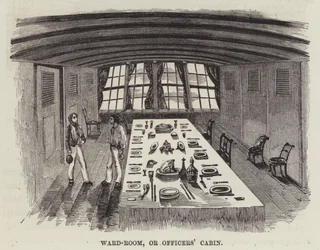Salle des officiers ou cabine des officiers (gravure)