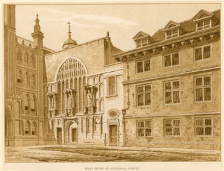 Façade ouest de la chapelle du Guildhall, Londres