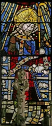 Fenêtre Ew représentant le Christ (figure composite) - avec des bijoux de verre coloré incrusté