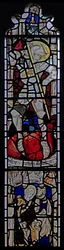 Fenêtre Ew représentant Saint Georges ; Sainte Marie Cléophas, Alphaeus et leurs enfants