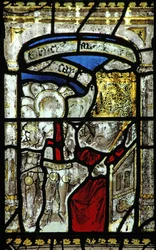 Fenêtre n°6 représentant Saint Georges conduit devant le roi