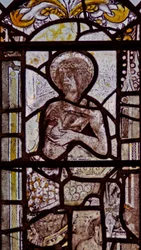 Fenêtre w1 représentant le Christ portant une colombe