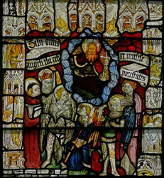 Fenêtre w24 représentant le Te Deum avec la Hiérarchie Angélique