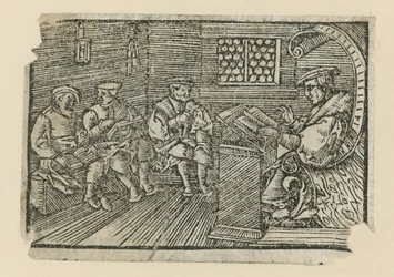 Gravure sur bois représentant un enseignant